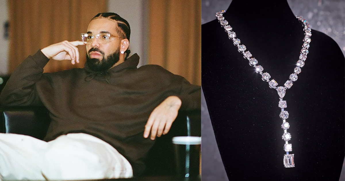 Drake gets custom necklace with 42 engagement ring diamonds for the